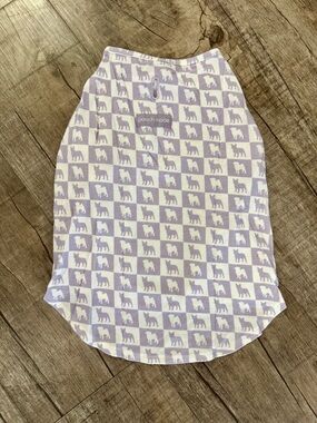 Pooch Mode Dog Outfit XL Bamboo Stretch Lavender Check Frenchie Pug Print NWT